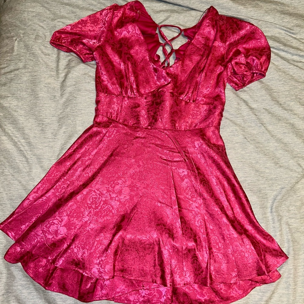 Elegant Pink Satin Dress